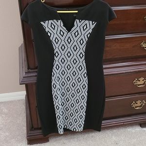 Black dress with white detail